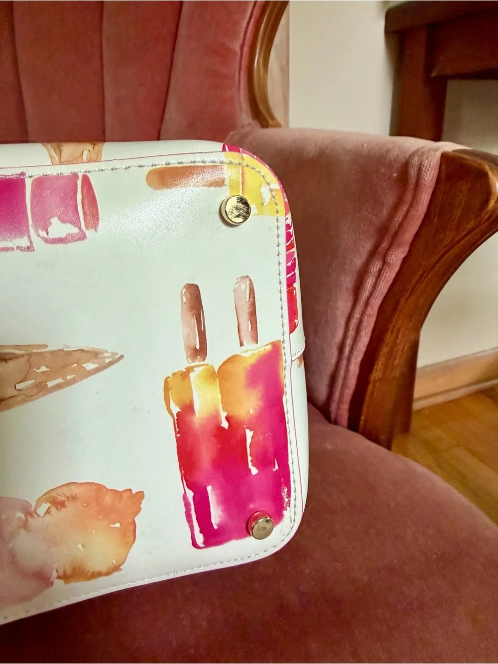 kate spade White Tote with Colorful Popsicle & Ice Cream Print